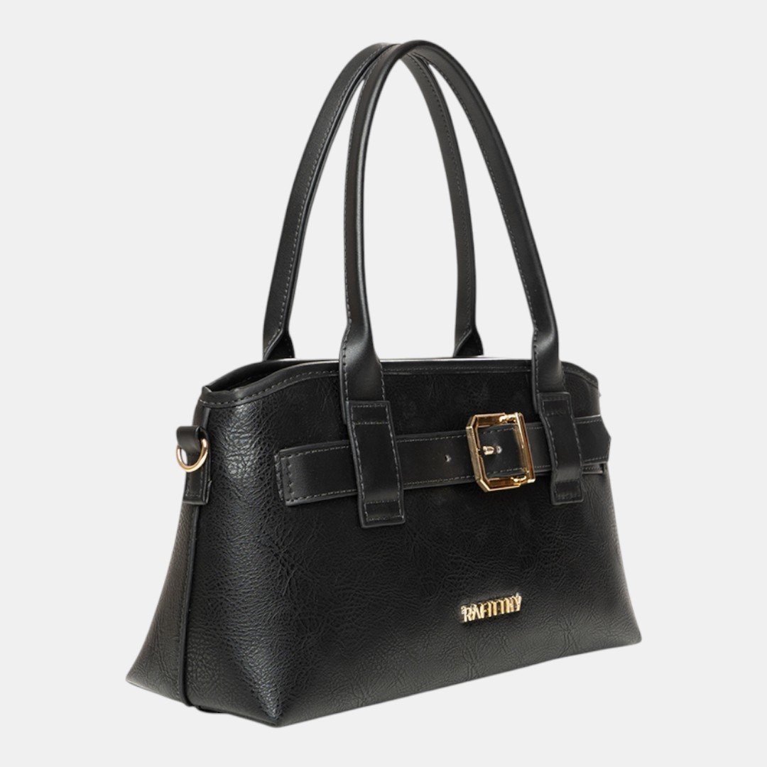 Bolsa Rafitthy Satchel Belt Chic Preto Preto 5