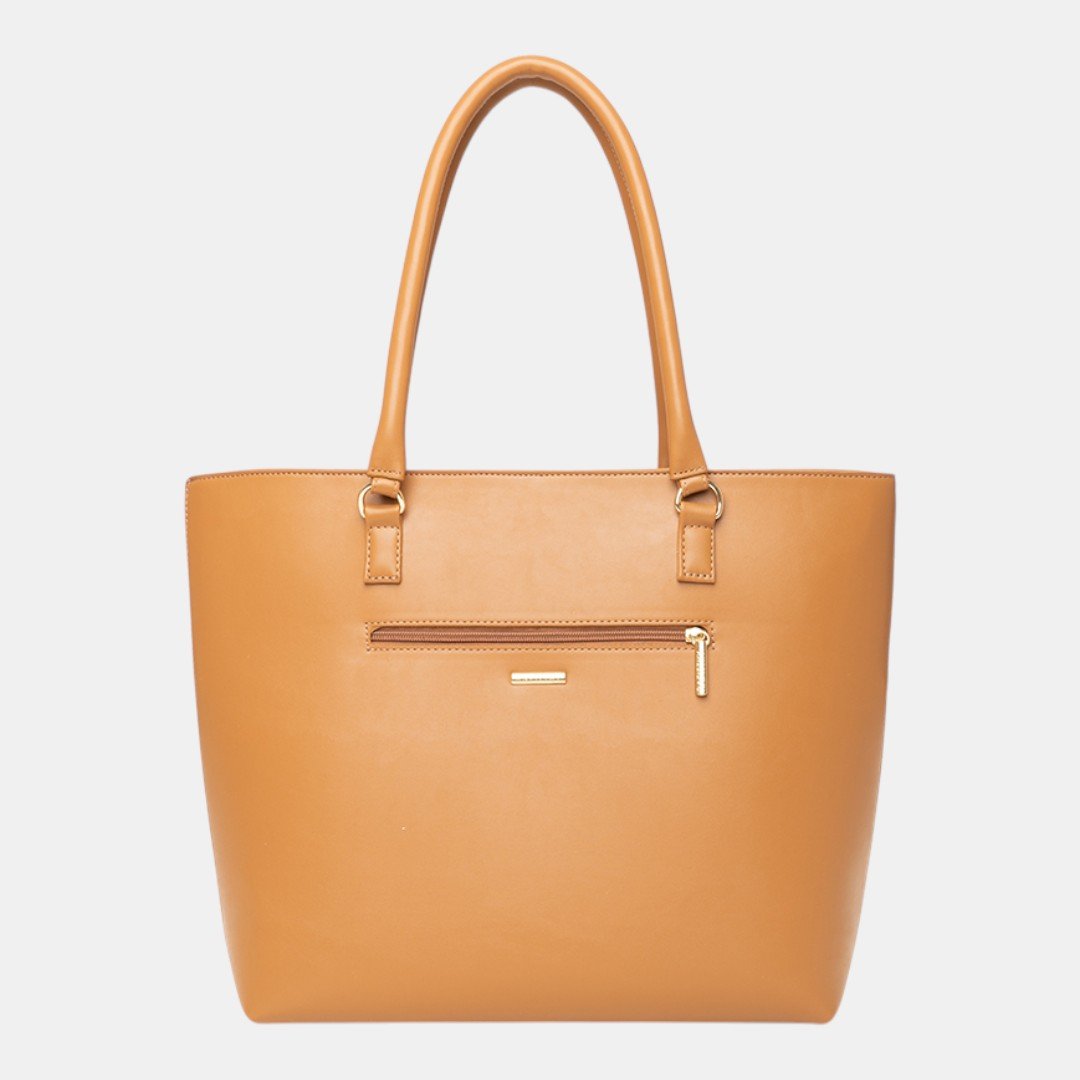 Bolsa Rafitthy Tote Resort Chic Caramelo com Bege Marrom 4