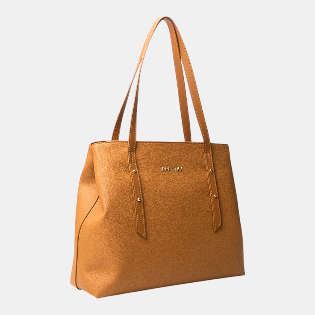 Bolsa Rafitthy Tote Minimal Luxe Caramelo Bege 2