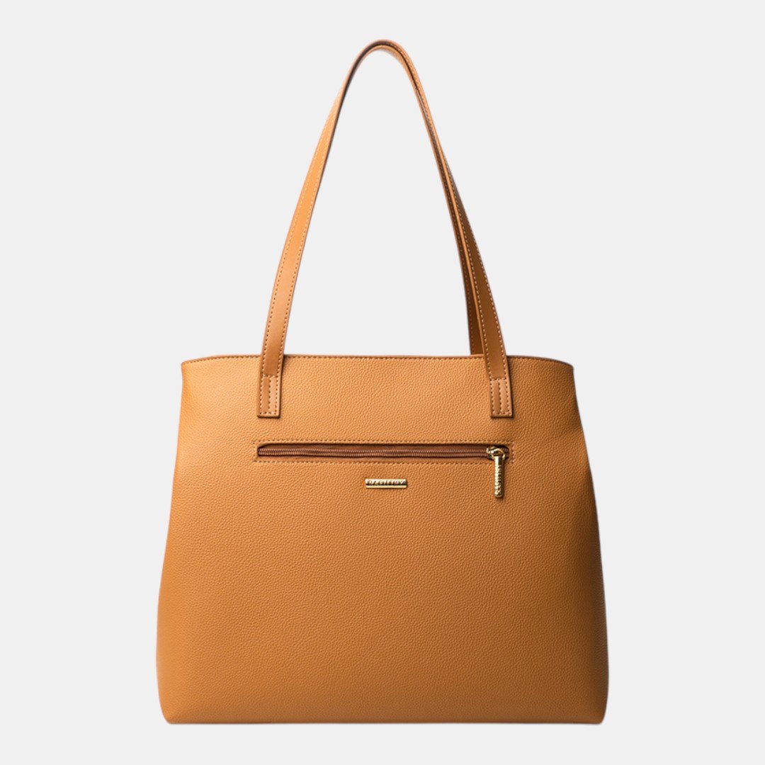 Bolsa Rafitthy Tote Minimal Luxe Caramelo Bege 3
