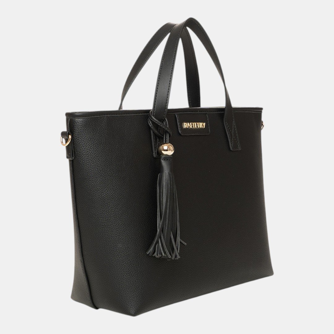 Bolsa Rafitthy Tote Tassel Urban Preta Preto 3