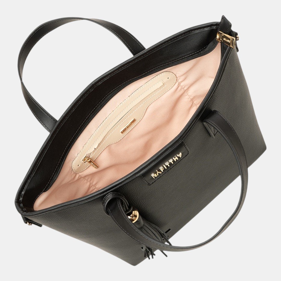 Bolsa Rafitthy Tote Tassel Urban Preta Preto 5