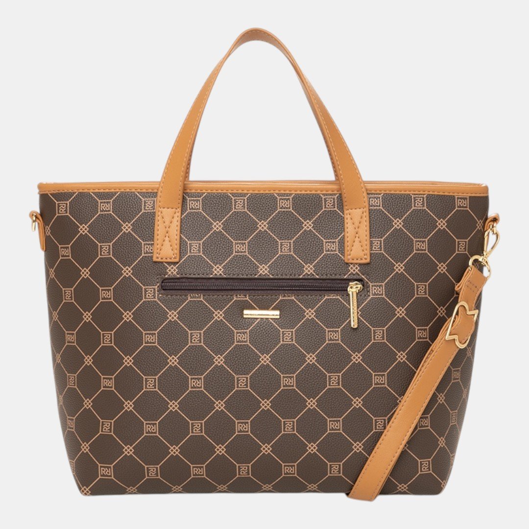 Bolsa Rafitthy Tote Tassel Urban Monograma Marrom Marrom 4