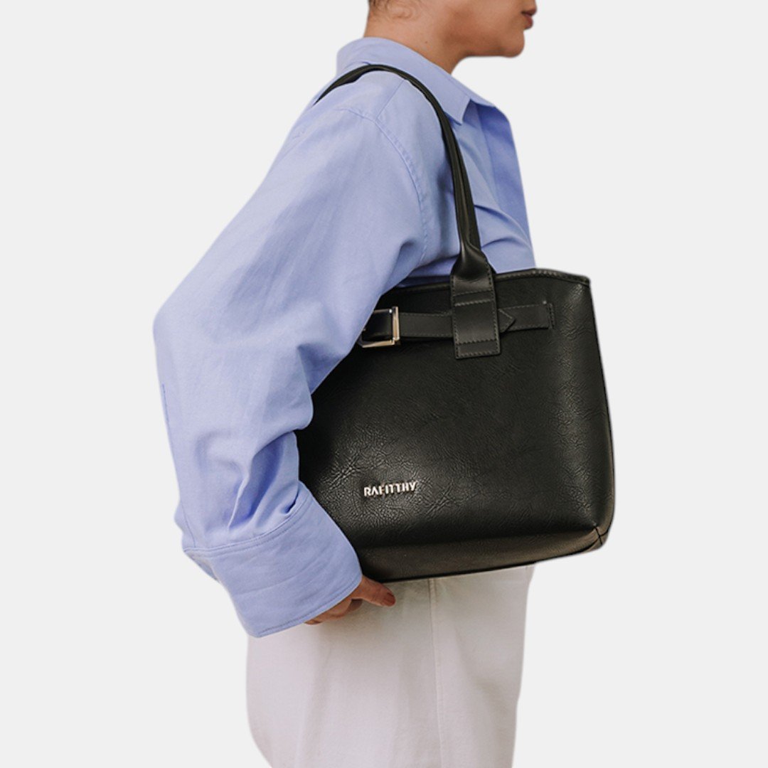Bolsa Rafitthy Tote Belt Elegance Preta Preto 2