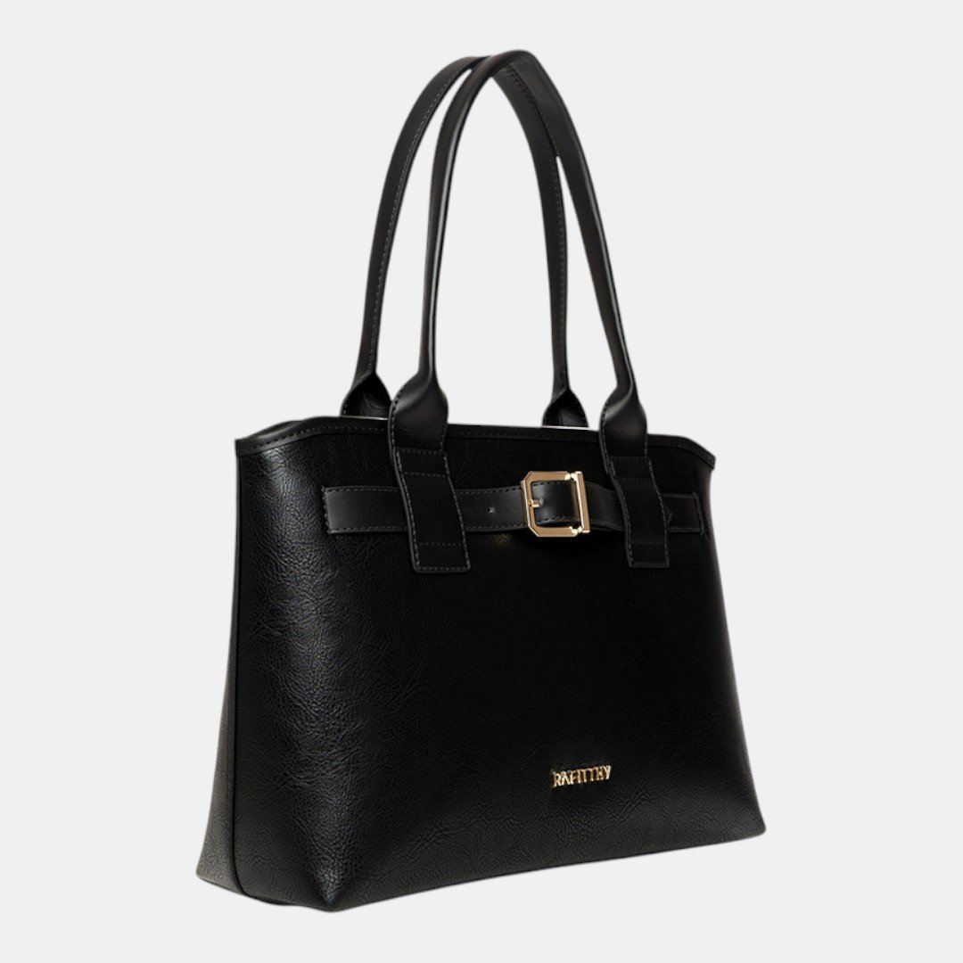 Bolsa Rafitthy Tote Belt Elegance Preta Preto 3