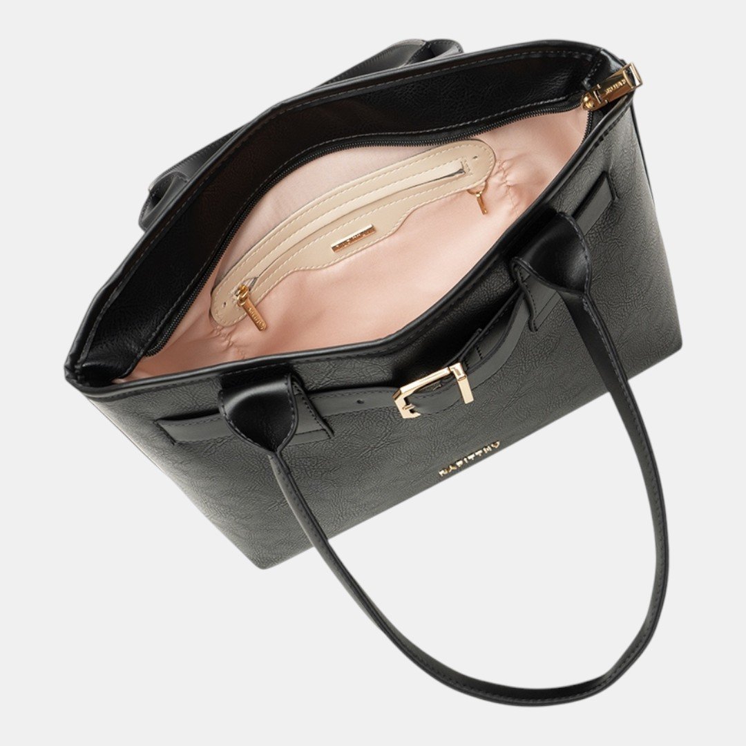 Bolsa Rafitthy Tote Belt Elegance Preta Preto 5