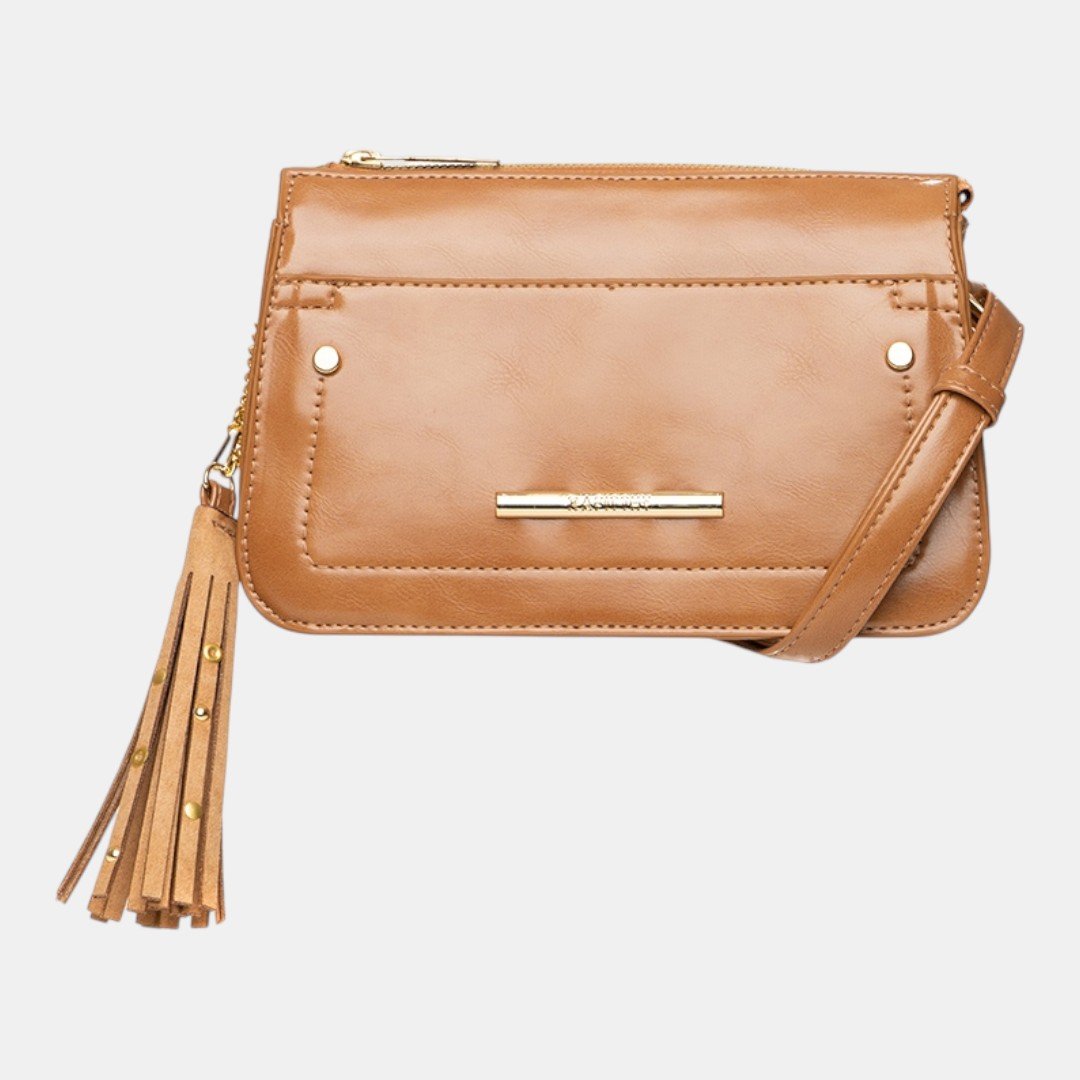 Bolsa Rafitthy Crossbody Tassel Glow Caramelo
