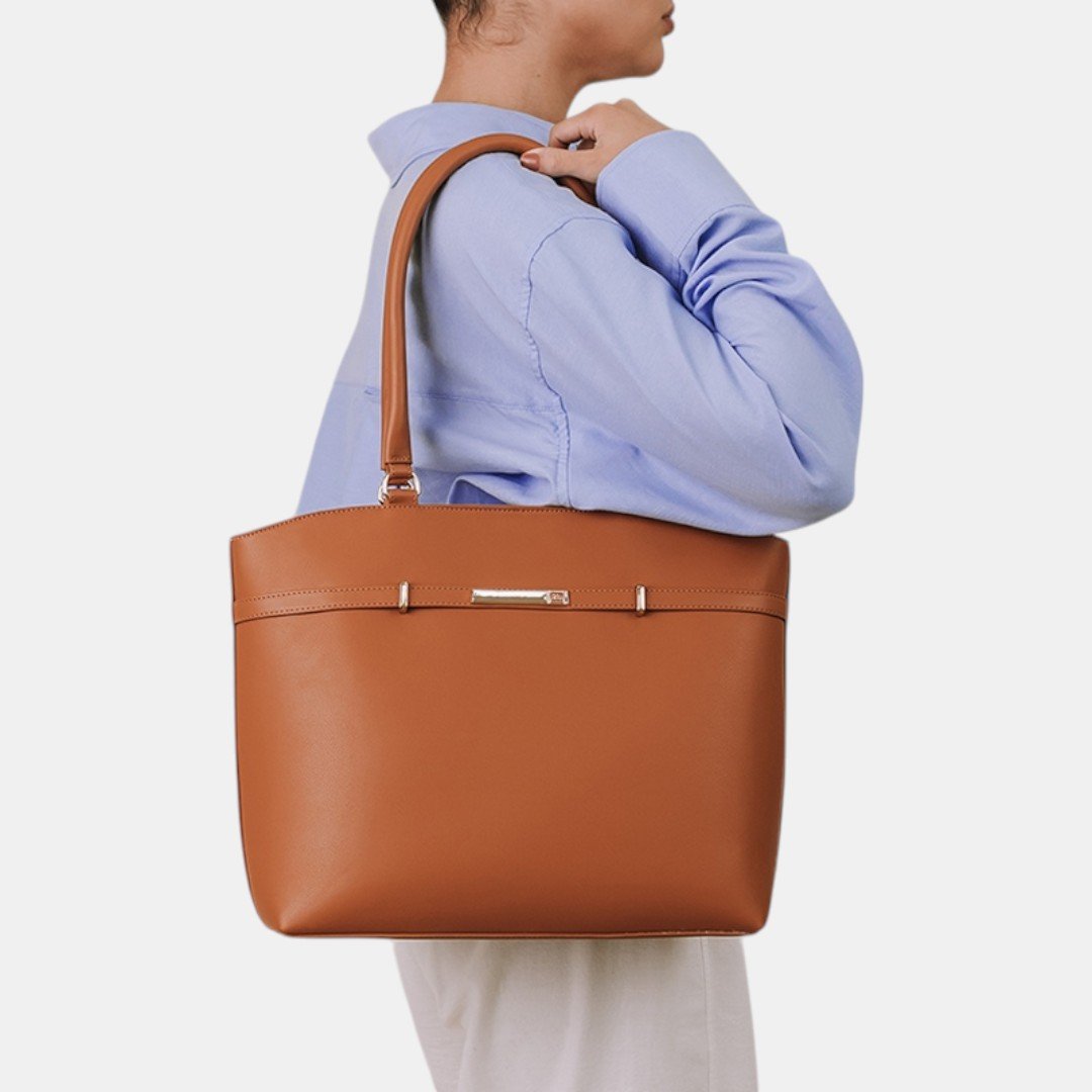 Bolsa Rafitthy Tote Classic Line Caramelo Marrom 2