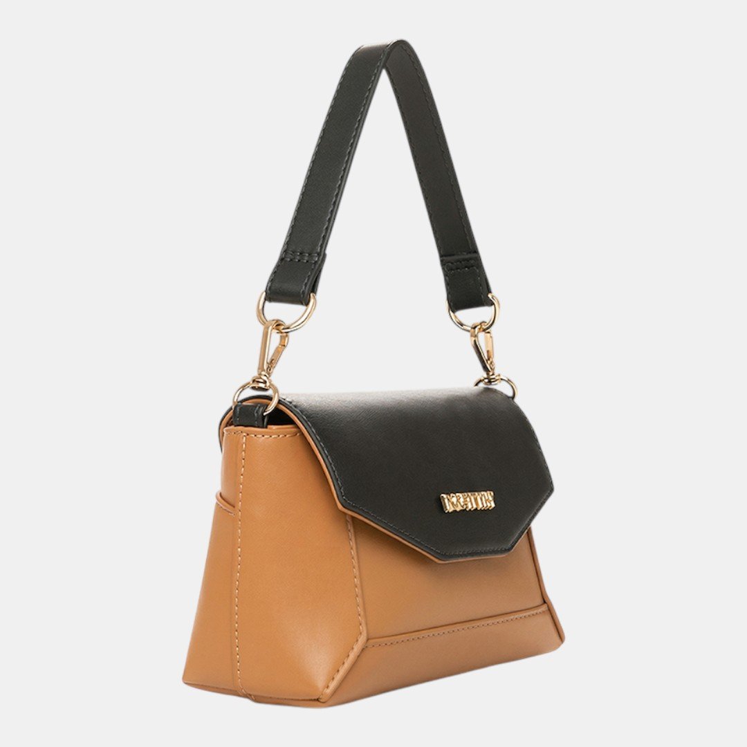 Bolsa Rafitthy Shoulder Duo Chic Caramelo com Preto Marrom 3