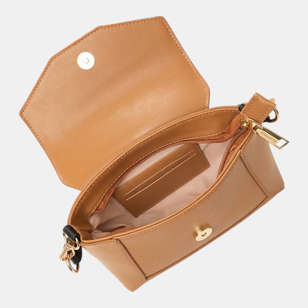 Bolsa Rafitthy Shoulder Duo Chic Caramelo com Preto Marrom 5