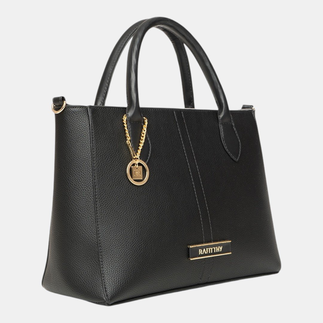 Bolsa Rafitthy Satchel Signature Charm Preta Preto 3