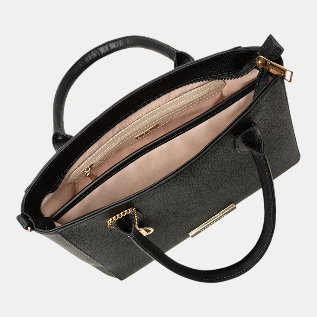 Bolsa Rafitthy Satchel Signature Charm Preta Preto 5