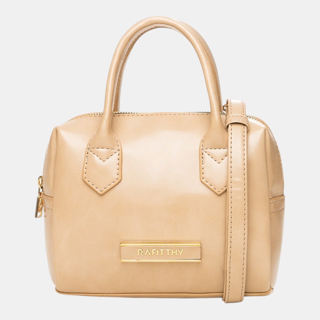 Bolsa Rafitthy Mini Bowling Luxe Nude