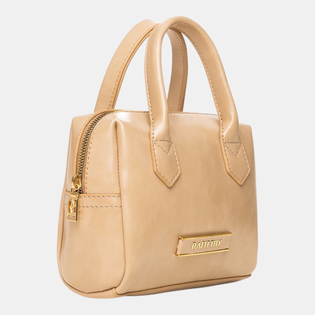 Bolsa Rafitthy Mini Bowling Luxe Nude Bege 5