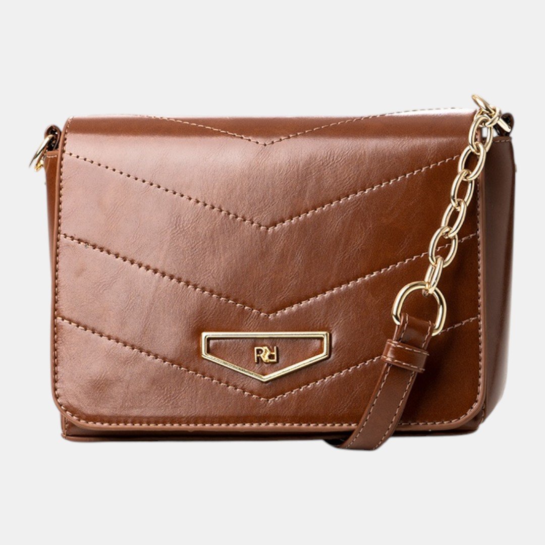 Mini Bolsa Rafitthy Crossbody Chain Glam Caramelo