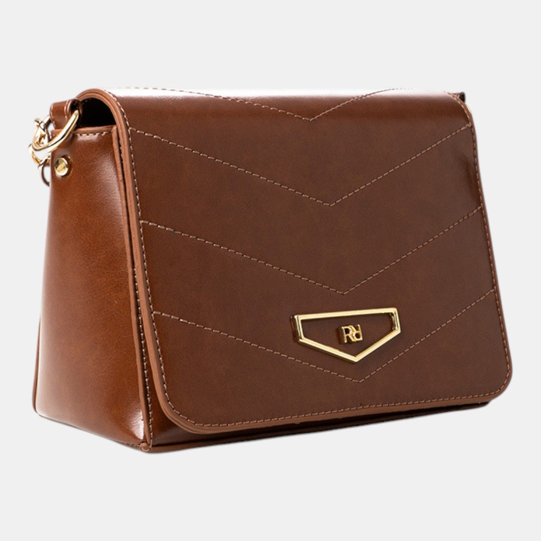 Mini Bolsa Rafitthy Crossbody Chain Glam Caramelo Marrom 2