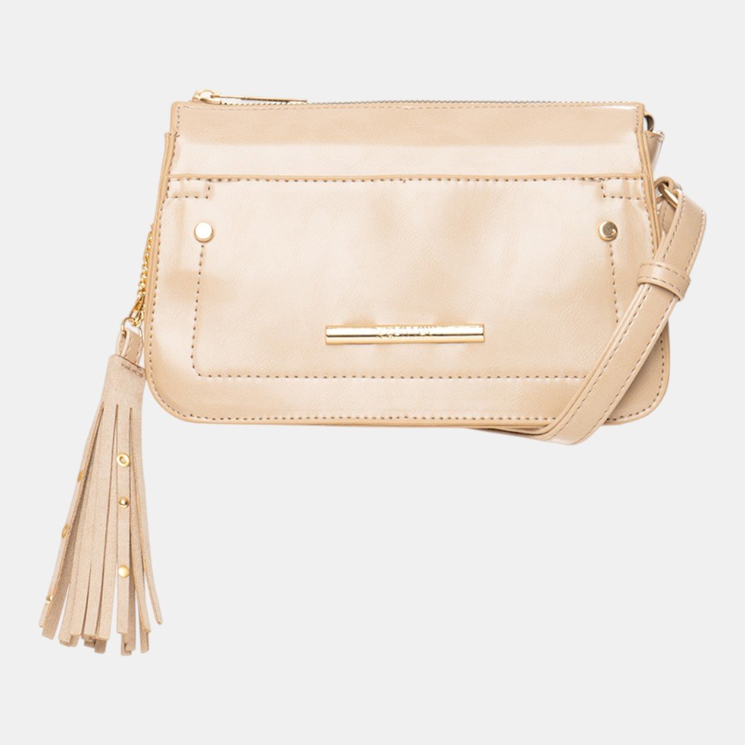 Bolsa Rafitthy Crossbody Tassel Glow Nude