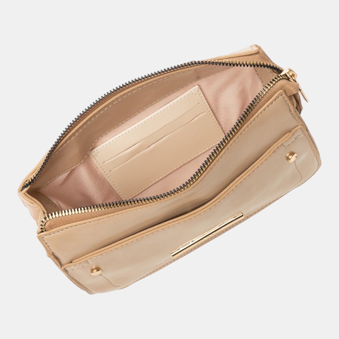 Bolsa Rafitthy Crossbody Tassel Glow Nude Bege 5