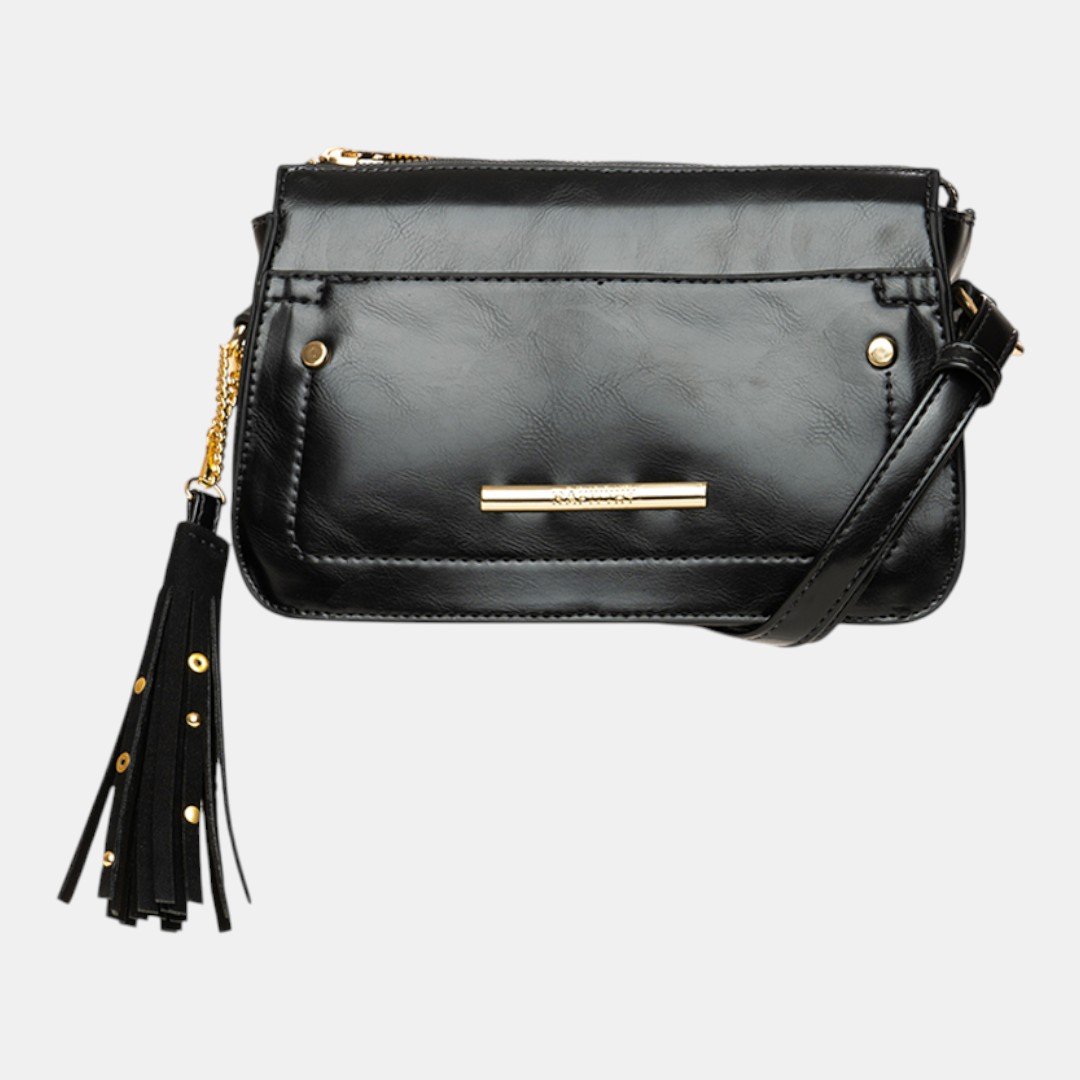Bolsa Rafitthy Crossbody Tassel Glow Preta
