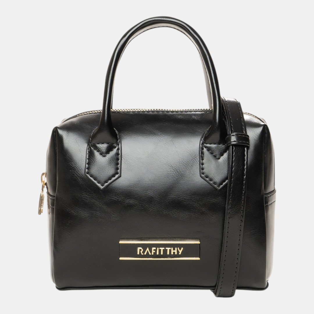 Bolsa Rafitthy Mini Bowling Luxe Preta