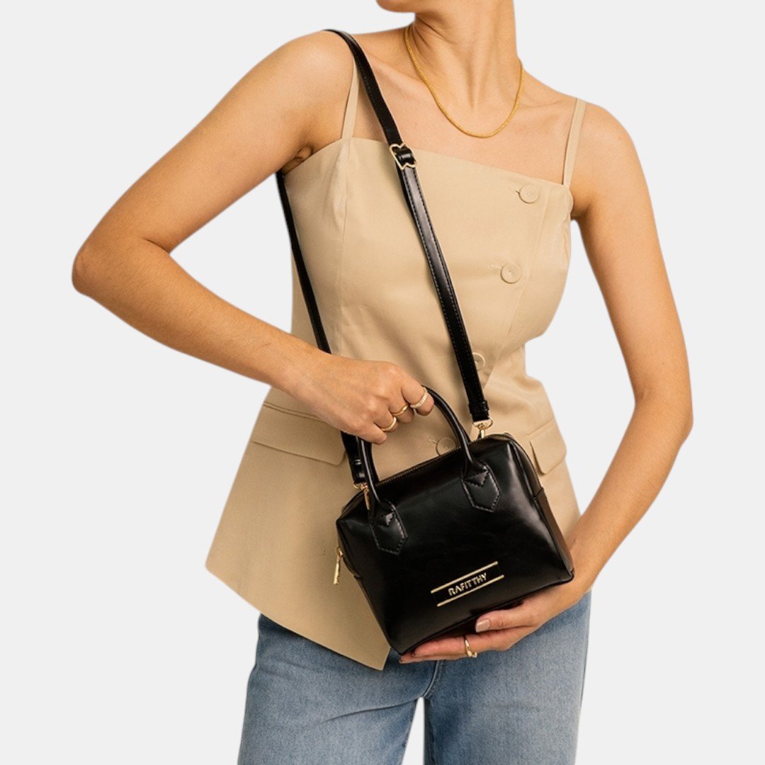 Bolsa Rafitthy Mini Bowling Luxe Preta Preto 2