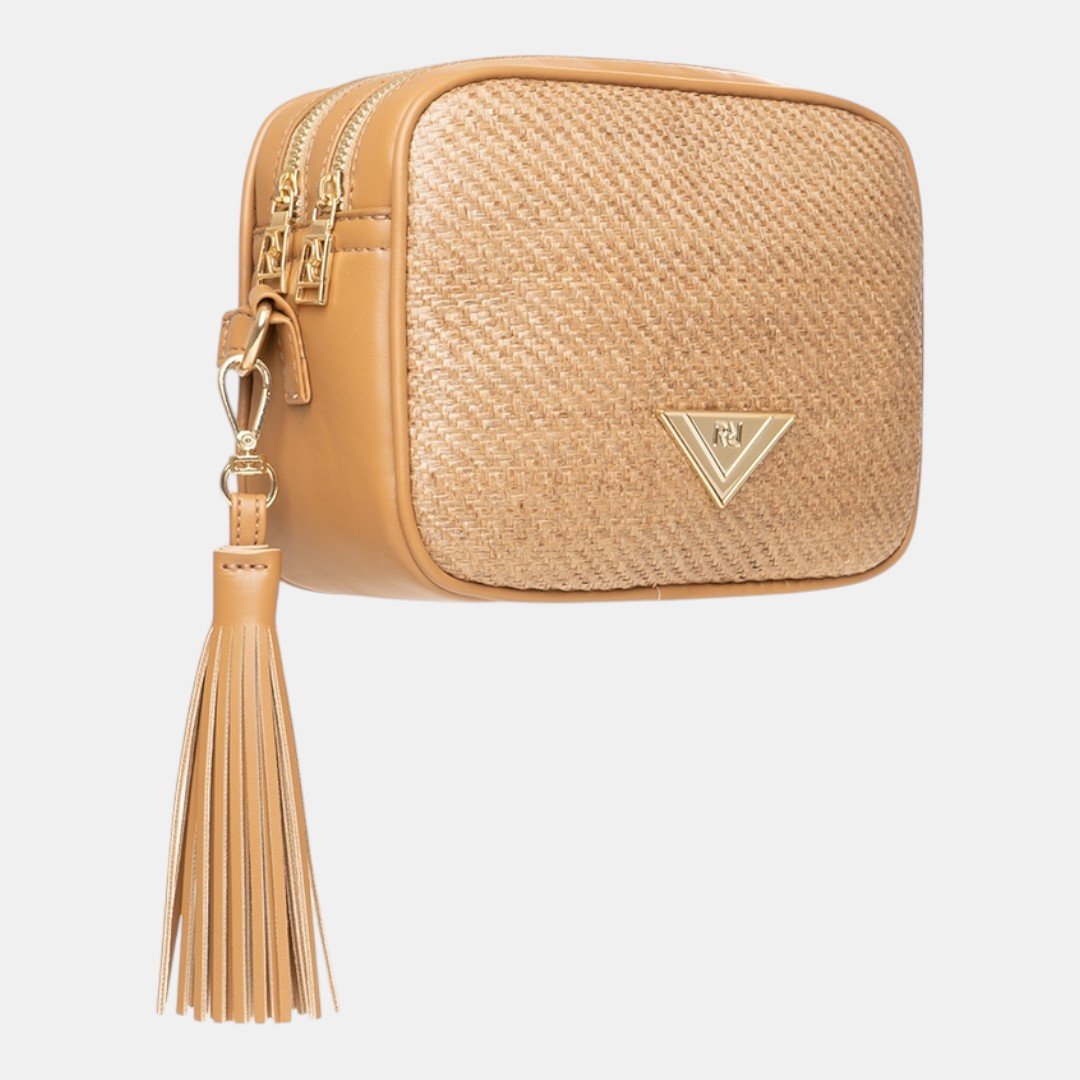 Mini Bolsa Rafitthy Camera Bag Tassel Chic Nude Bege 3
