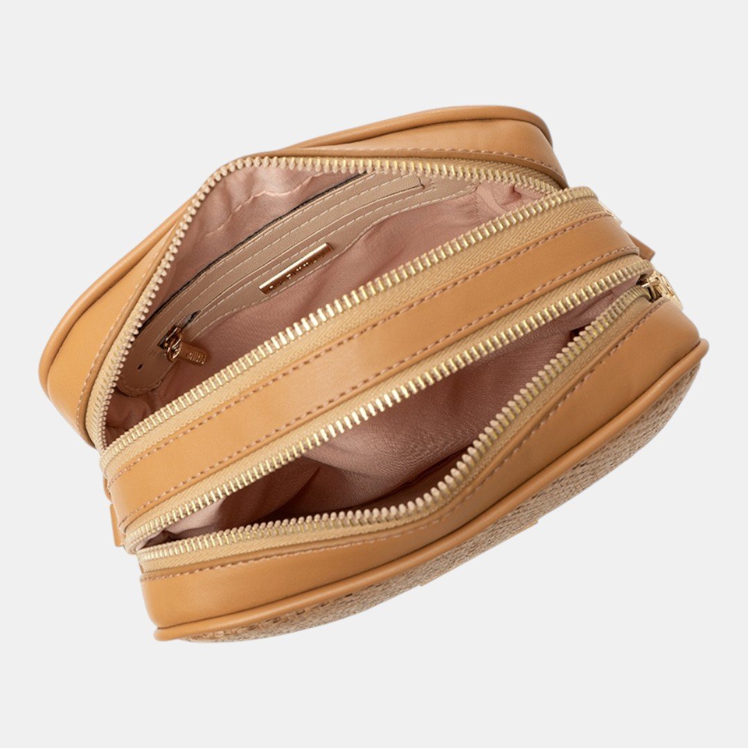 Mini Bolsa Rafitthy Camera Bag Tassel Chic Nude Bege 5