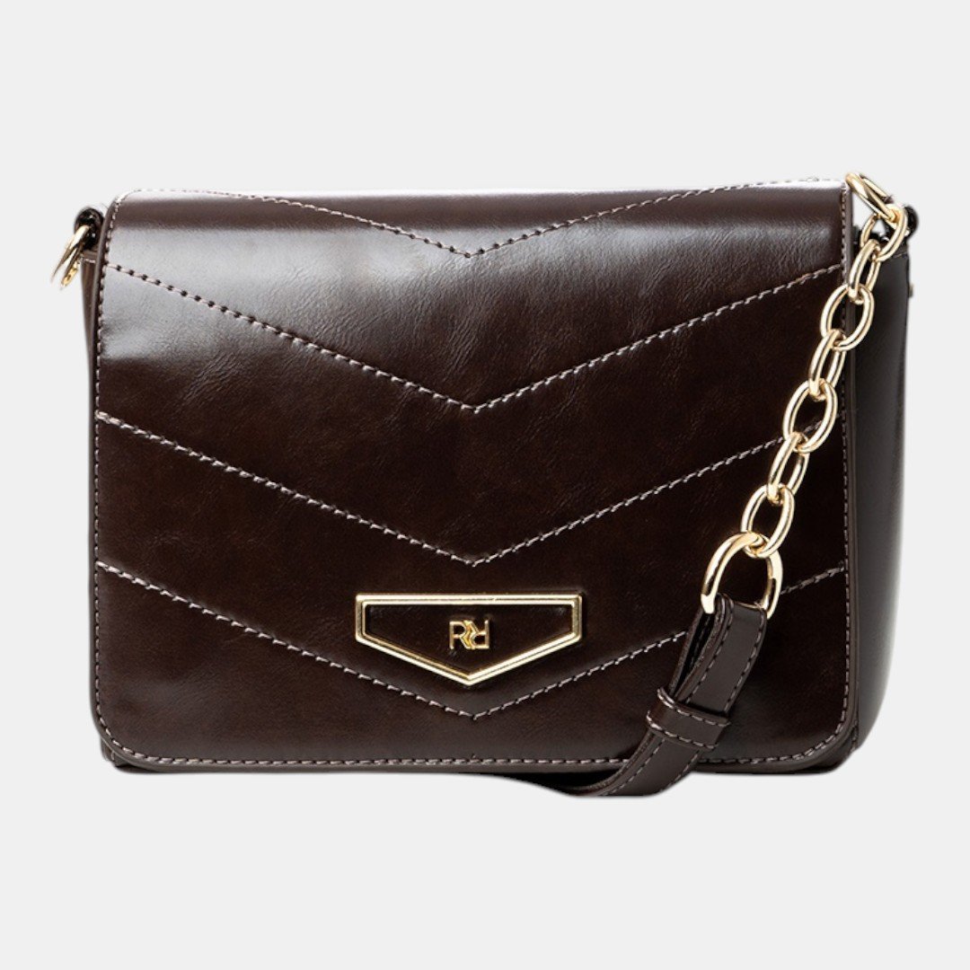 Mini Bolsa Rafitthy Crossbody Chain Glam Marrom