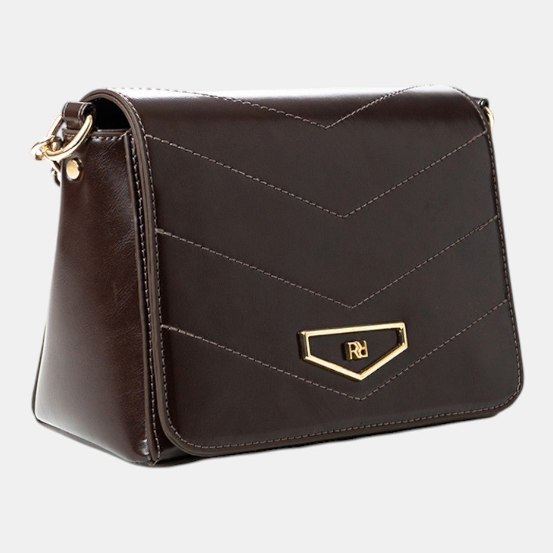 Mini Bolsa Rafitthy Crossbody Chain Glam Marrom Marrom 2