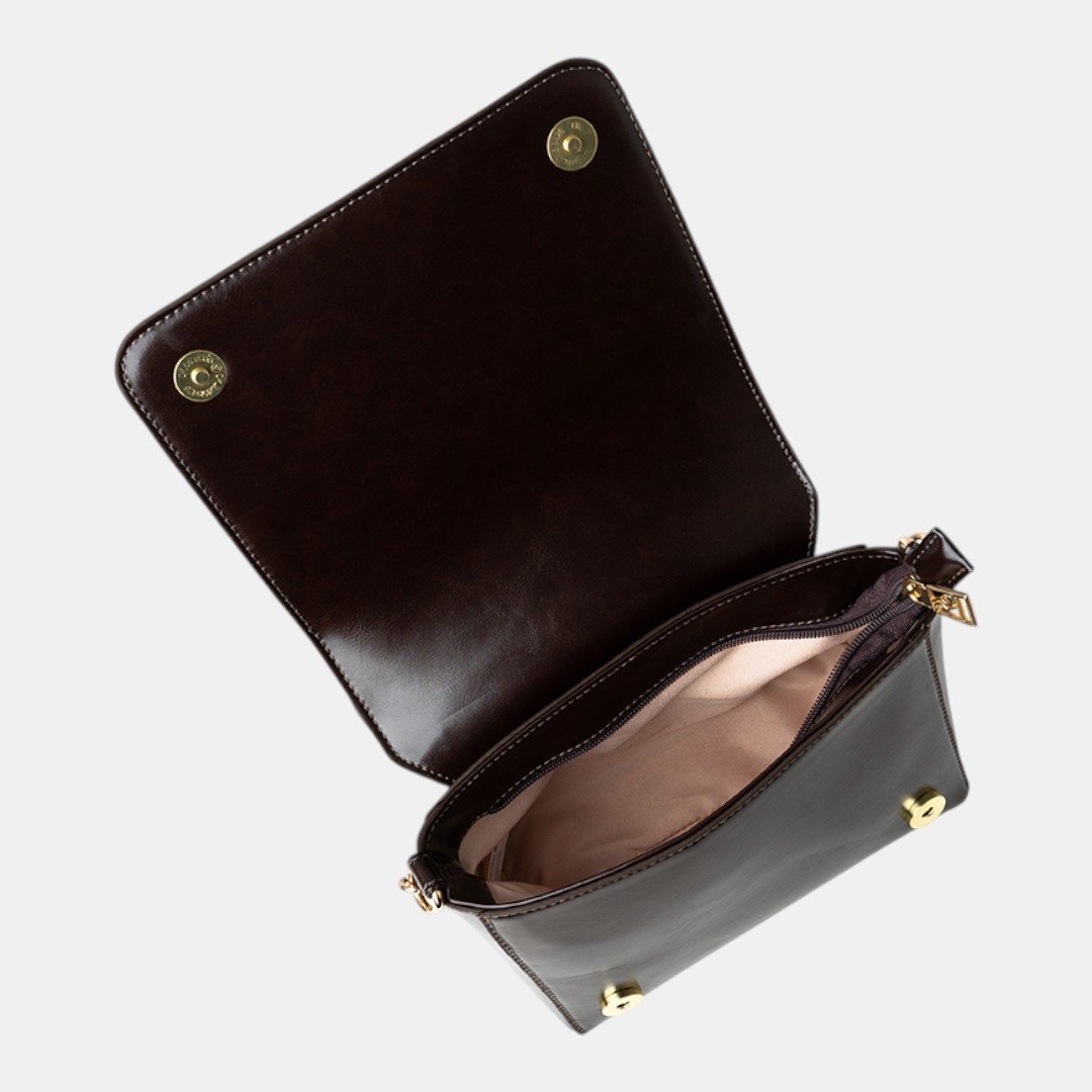 Mini Bolsa Rafitthy Crossbody Chain Glam Marrom Marrom 4