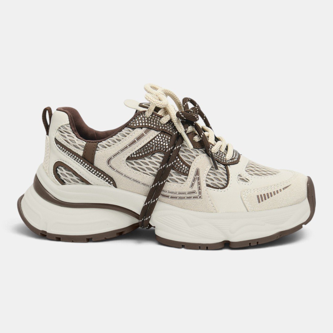 Tênis Via Marte Feminino Off White com Marrom