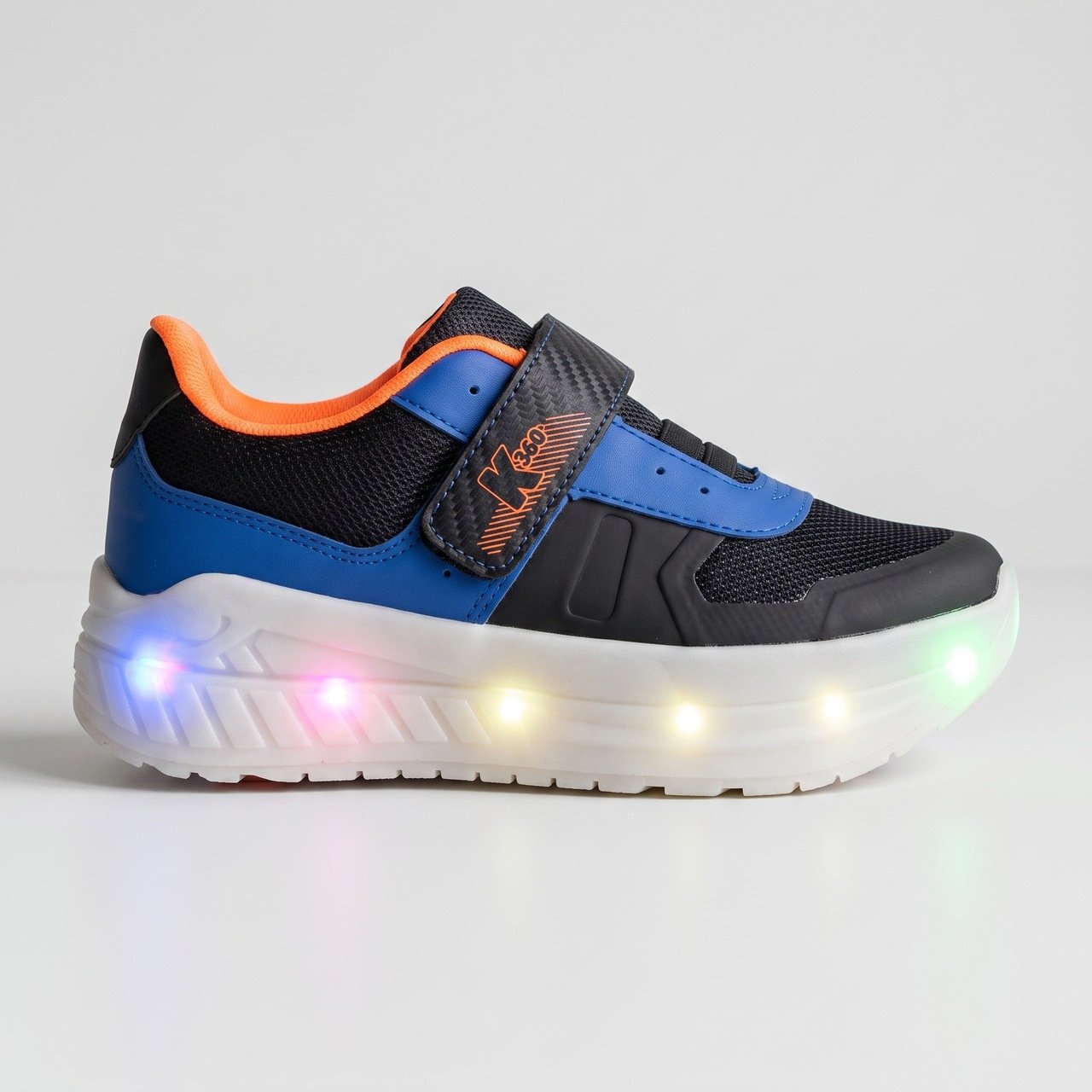 Tênis Infantil Kidy Roller Light Com Luz E Rodinha Preto