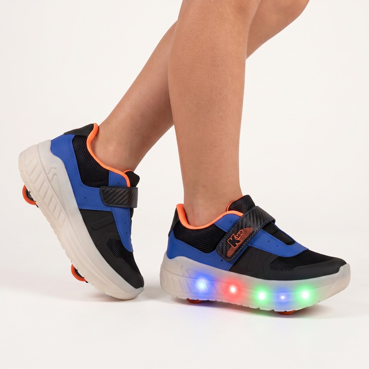 Tênis Infantil Kidy Roller Light Com Luz E Rodinha Preto Preto 2