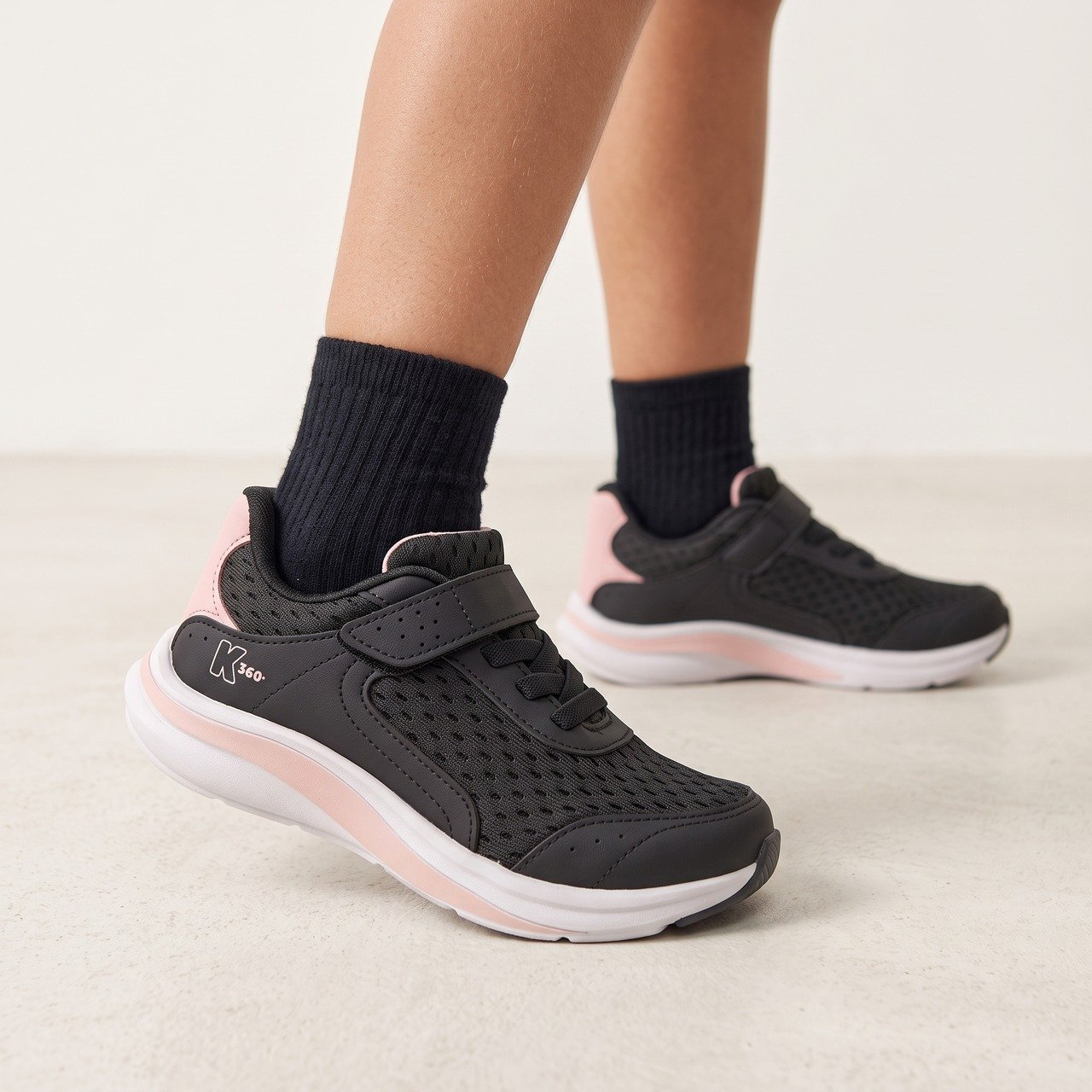 Tênis Infantil Kidy K360 Energy 2 Preto com Rosa Preto 2