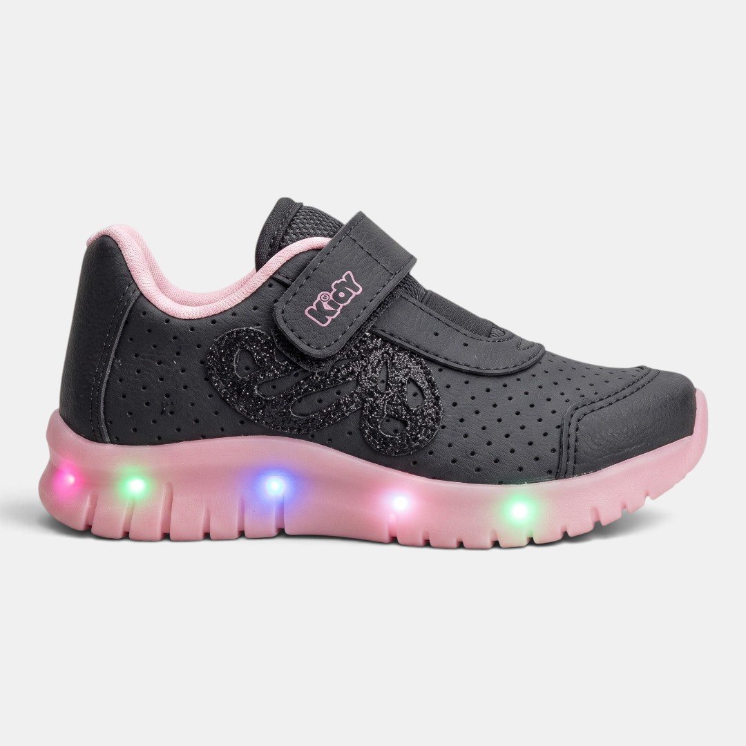 Tênis Infantil Kidy Light Fun Preto com Rosa