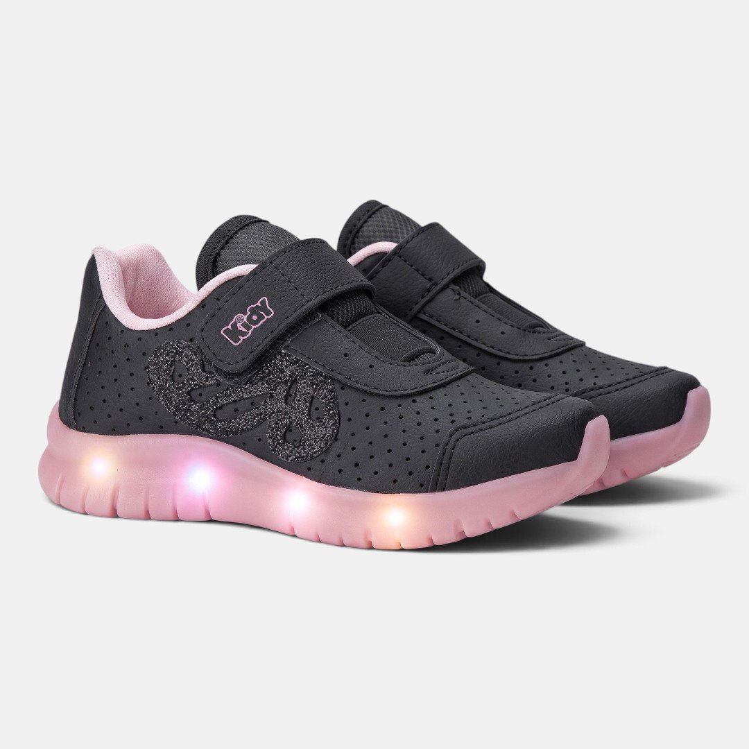 Tênis Infantil Kidy Light Fun Preto com Rosa Preto 2