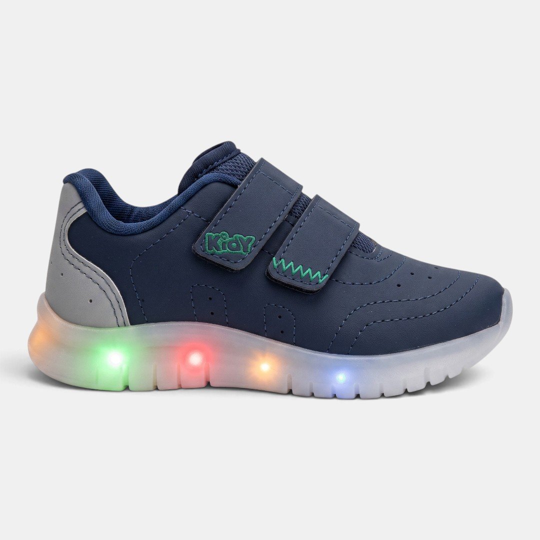 Tênis Infantil Kidy Light Fun Com Luz Azul Marinho