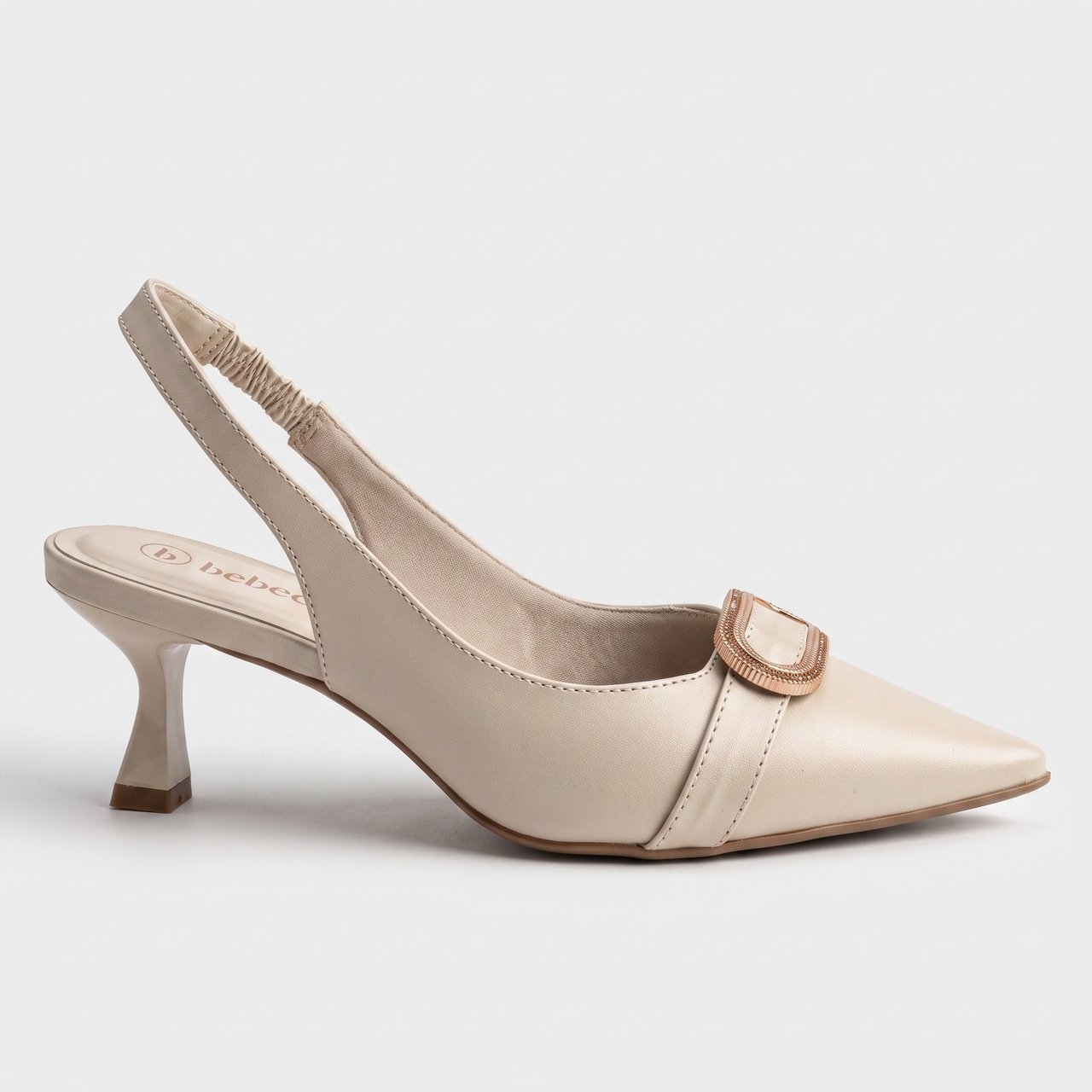 Scarpin Slingback Bebecê Elegance Pointed Off White