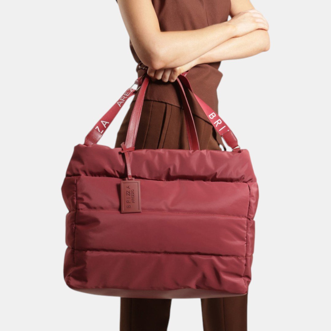 Bolsa Arezzo Brizza Shopping Nylon Gigi Grande Bordô Vermelho 2