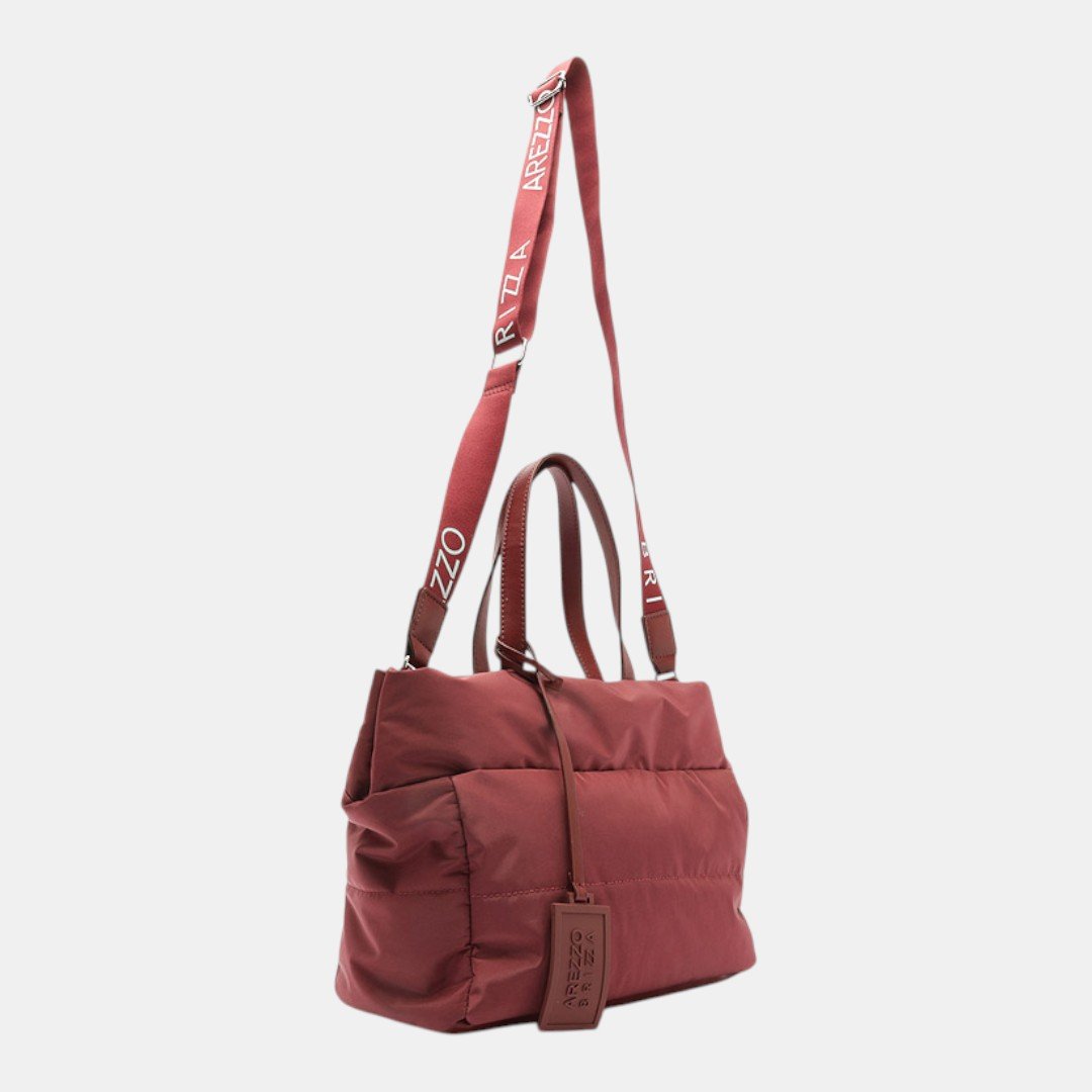 Bolsa Arezzo Brizza Tiracolo Nylon Gigi Pequena Bordô Vermelho 5