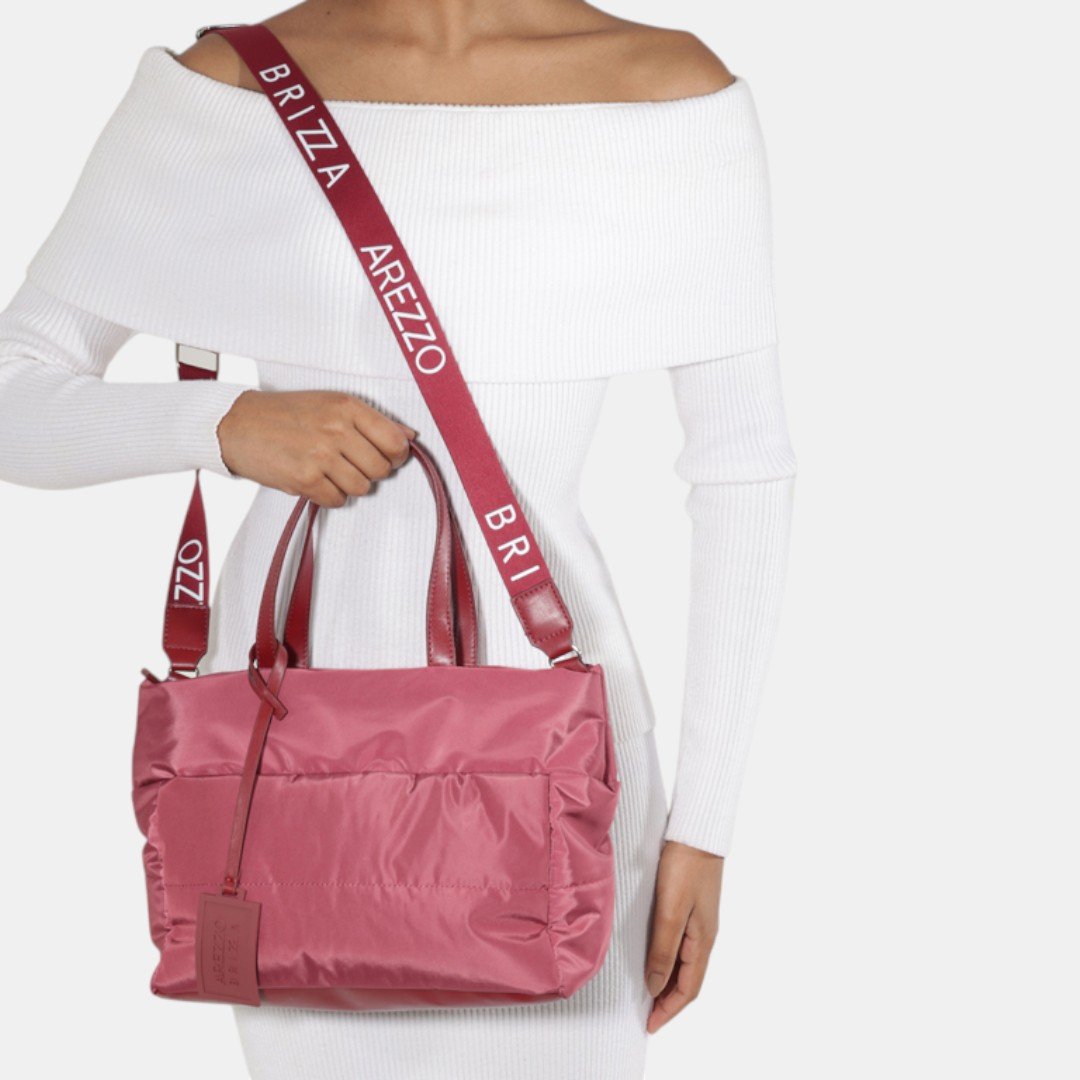 Bolsa Arezzo Brizza Tiracolo Nylon Gigi Pequena Bordô Vermelho 7