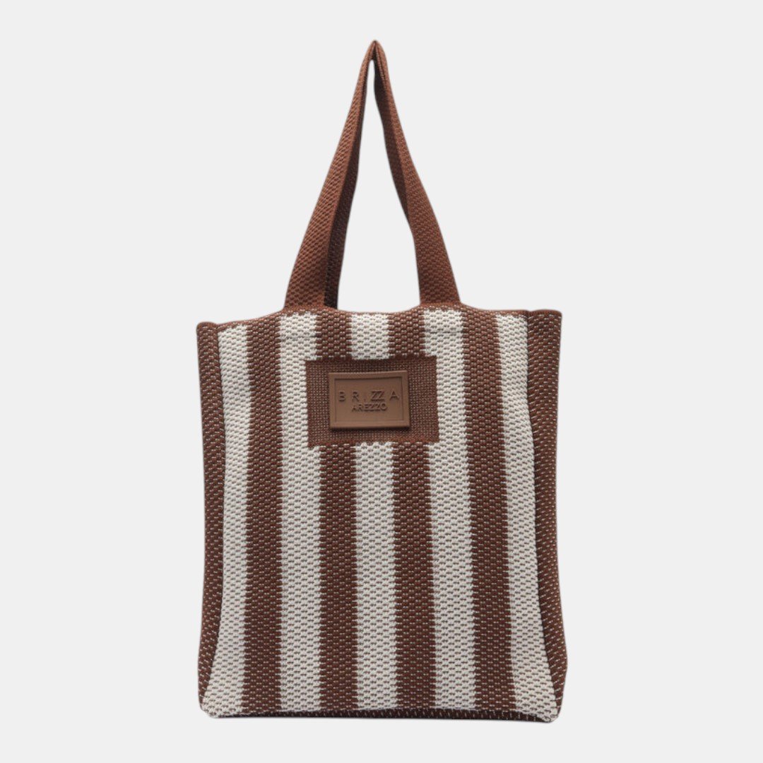 Bolsa Arezzo Brizza Tote Crochet Resort Marrom