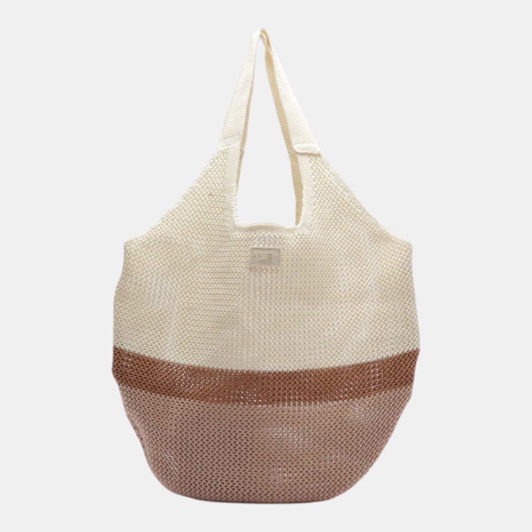Bolsa Arezzo Brizza Shopping Crochê Grande Bege