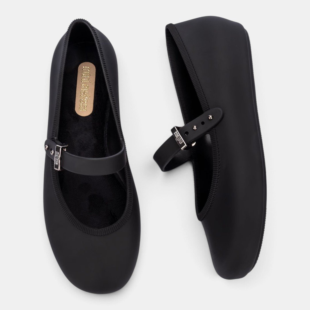 Sapatilha Mini Melissa Soft Ballerina Infantil Preta Preto 2