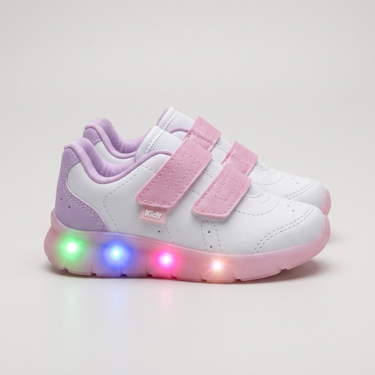Tênis Infantil Kidy Flex Light Baby Pisca-Pisca Branco Branco 2