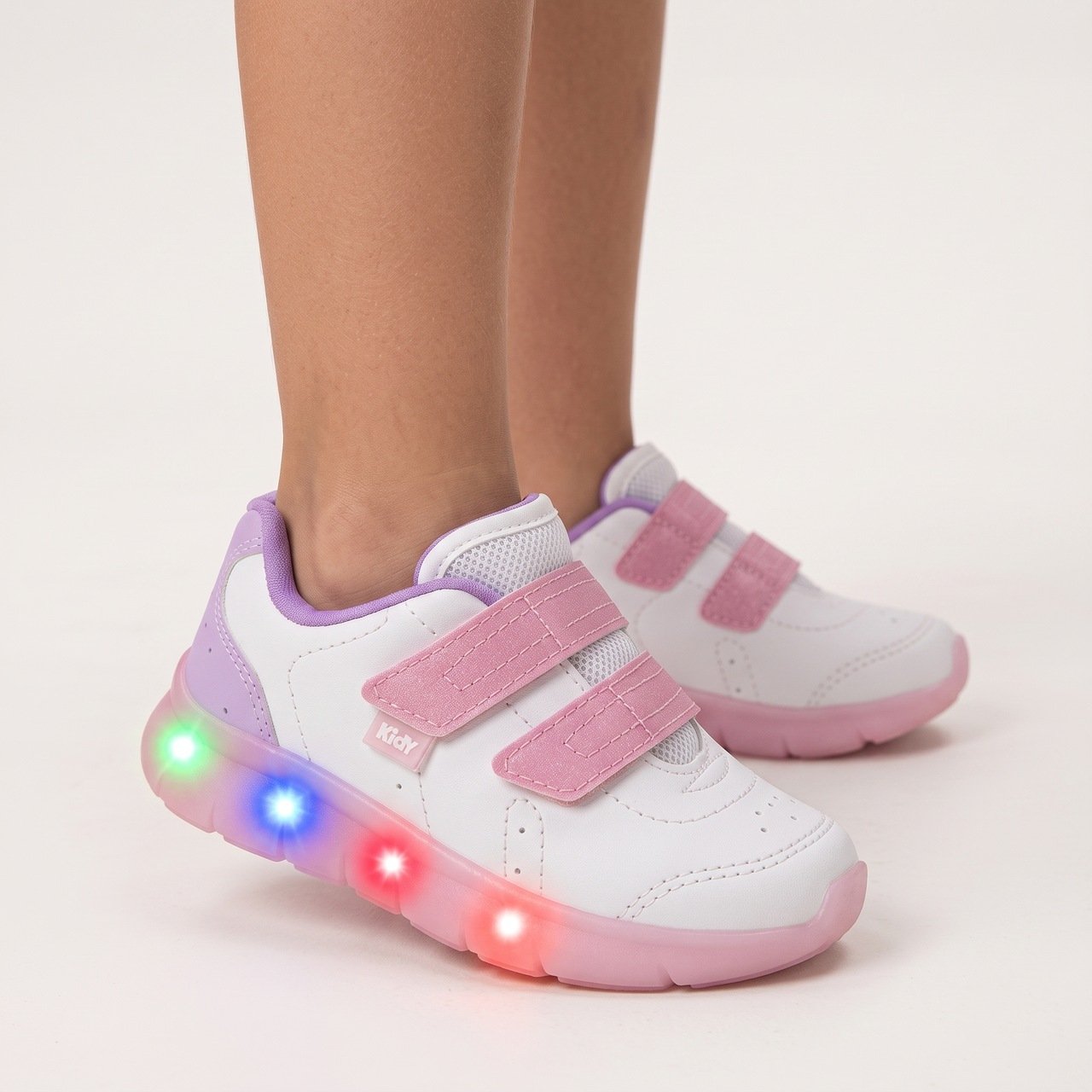 Tênis Infantil Kidy Flex Light Baby Pisca-Pisca Branco Branco 3