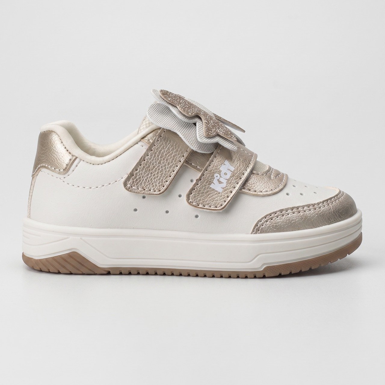 Tênis Infantil Kidy Happy Casual Fashion Com Laço Off White