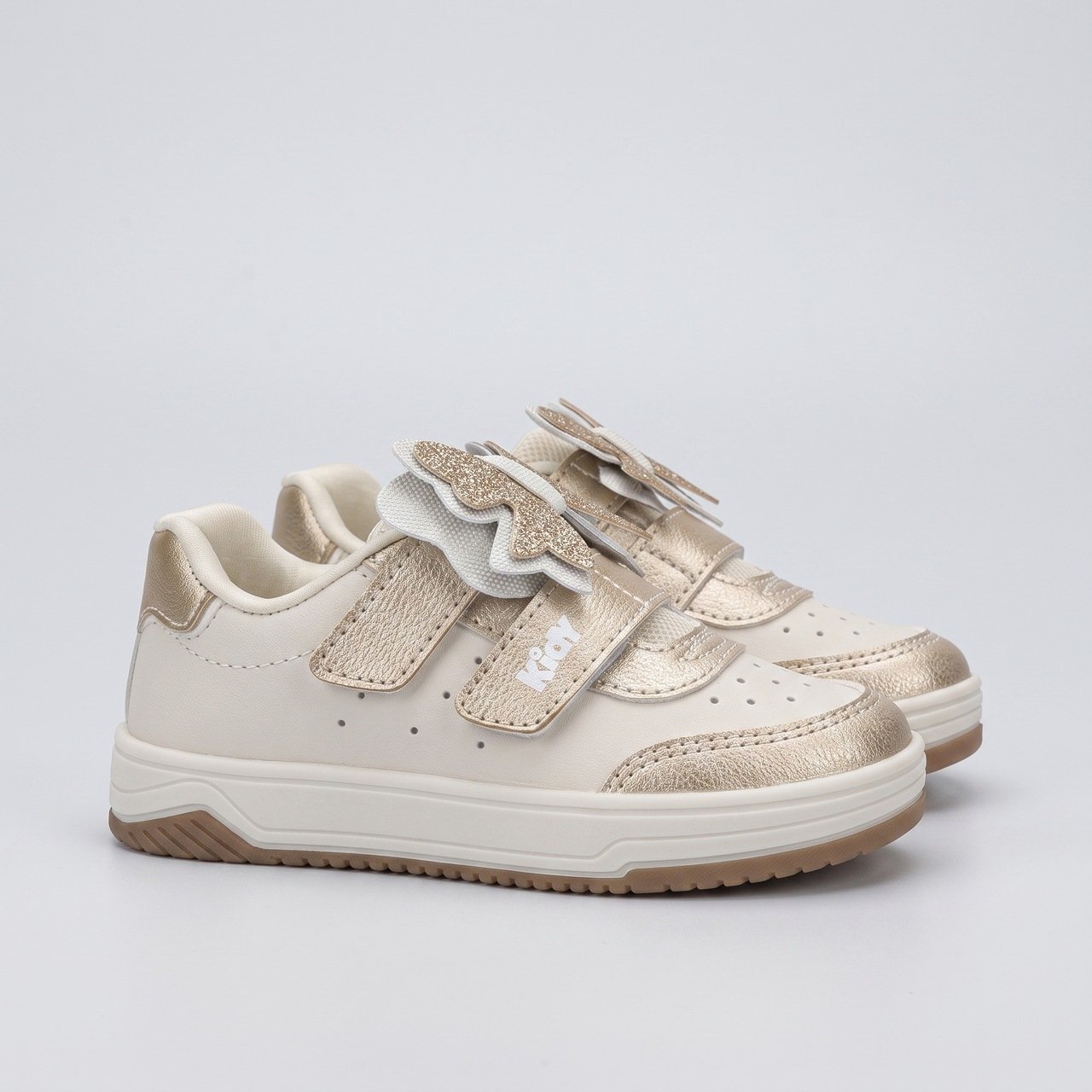 Tênis Infantil Kidy Happy Casual Fashion Com Laço Off White Branco 3