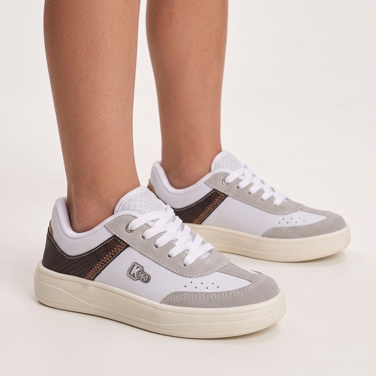 Tênis Infantil Kidy Casual K360 Ultra Leve Branco Branco 3