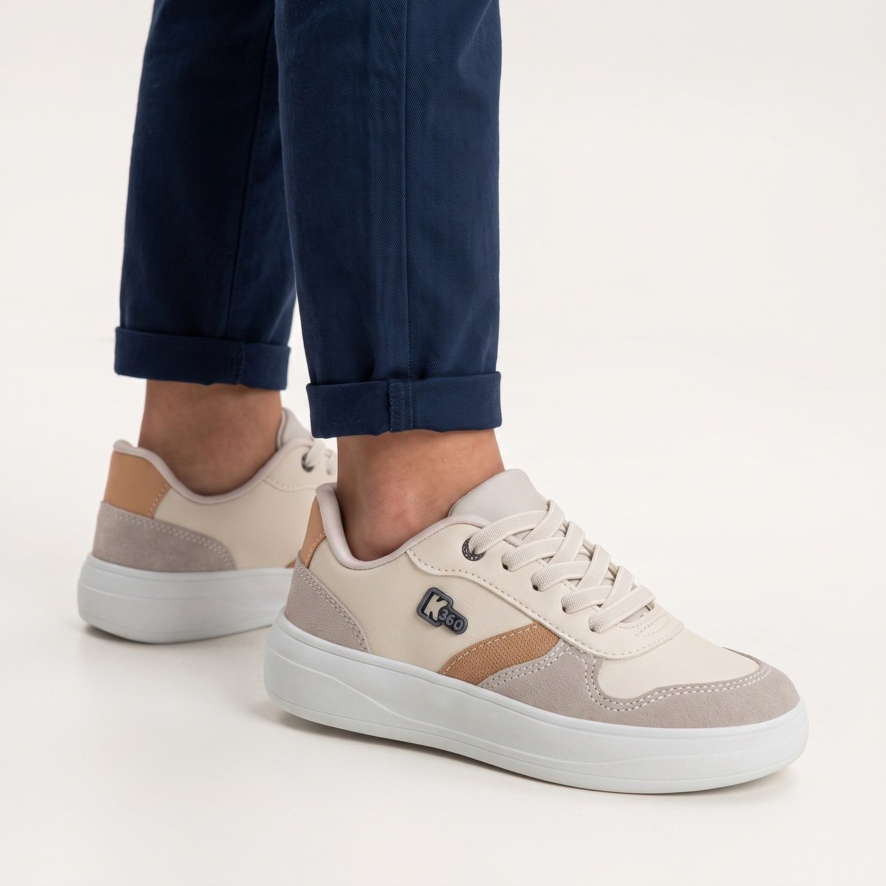 Tênis Infantil Kidy K360 Ultra Leve Casual Natural Bege 3
